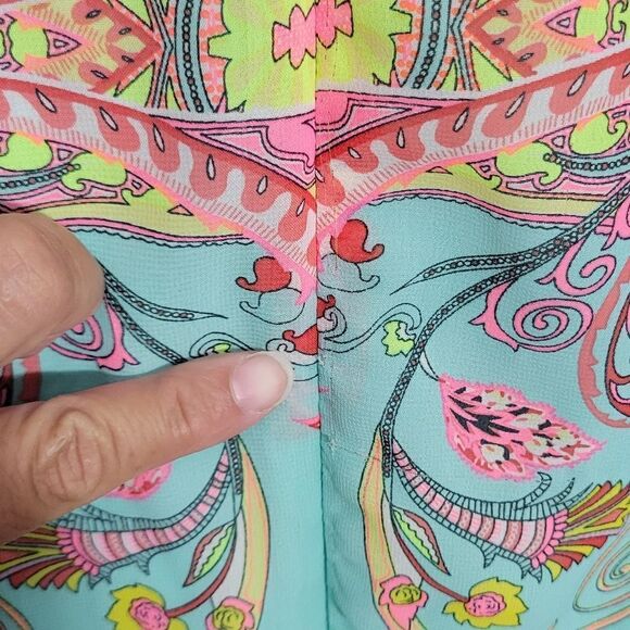 Sandra Darren Women's Sleeveless V-Neck Faux Wrap Chiffon Dress sz 10 - Picture 10 of 15